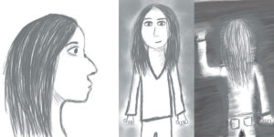 drawing of woman from different perspectives